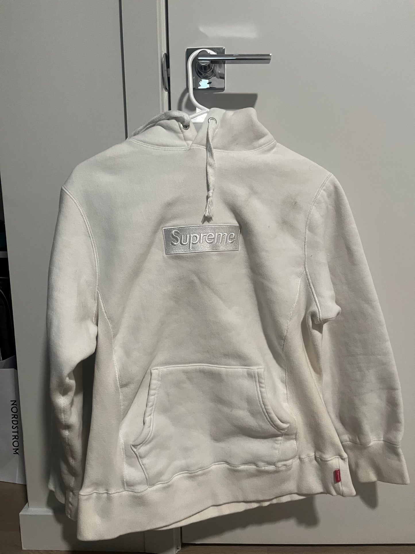 White Supreme Hoodie Size Medium